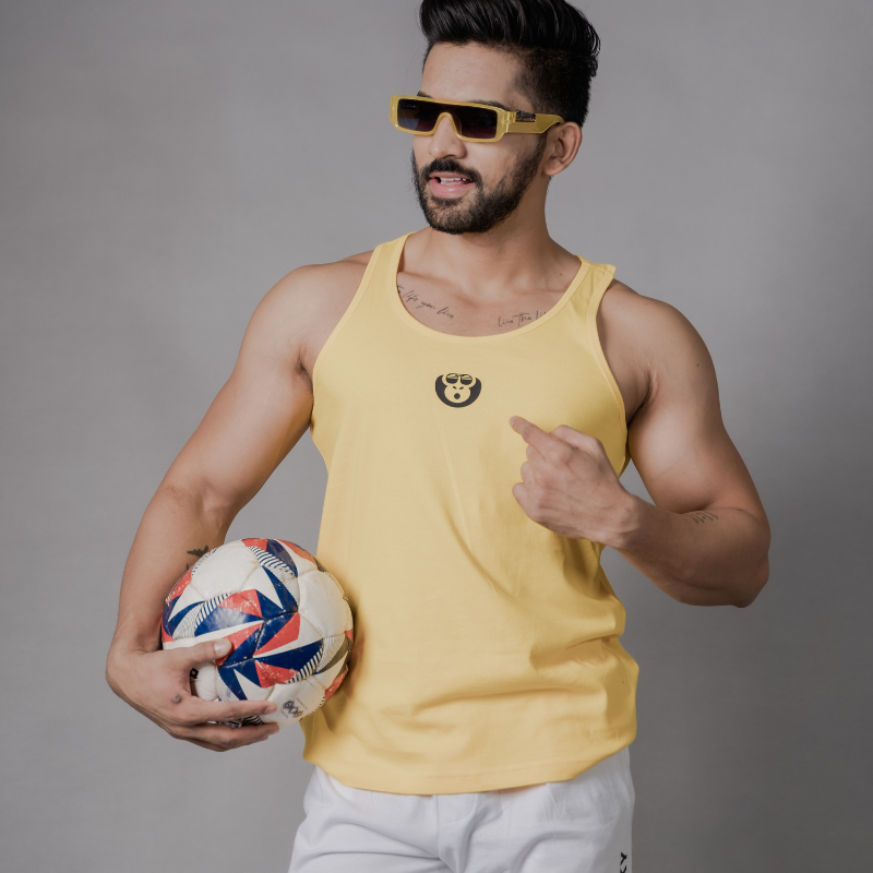 Classic Yellow Sports Vest by-Monkey Funky