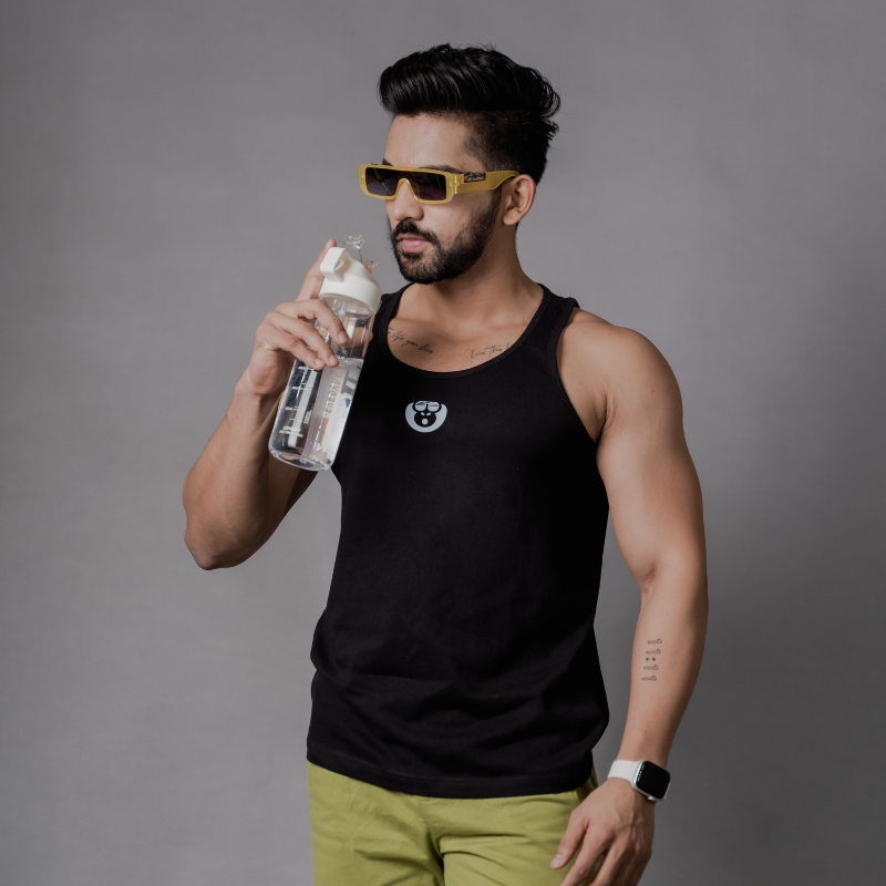 Classy Black Gym Vest by Monkey Funky