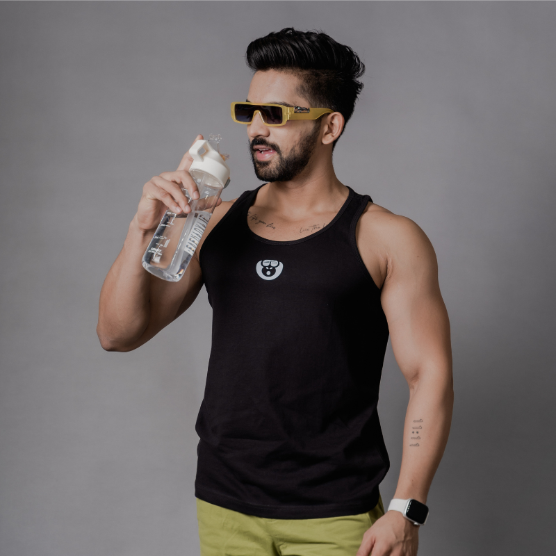 Classy Black Gym Vest by Monkey Funky