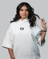 Ivory Glow Cropped Sleeve Hoodie