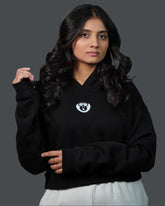 Midnight Black Crop Hoodie