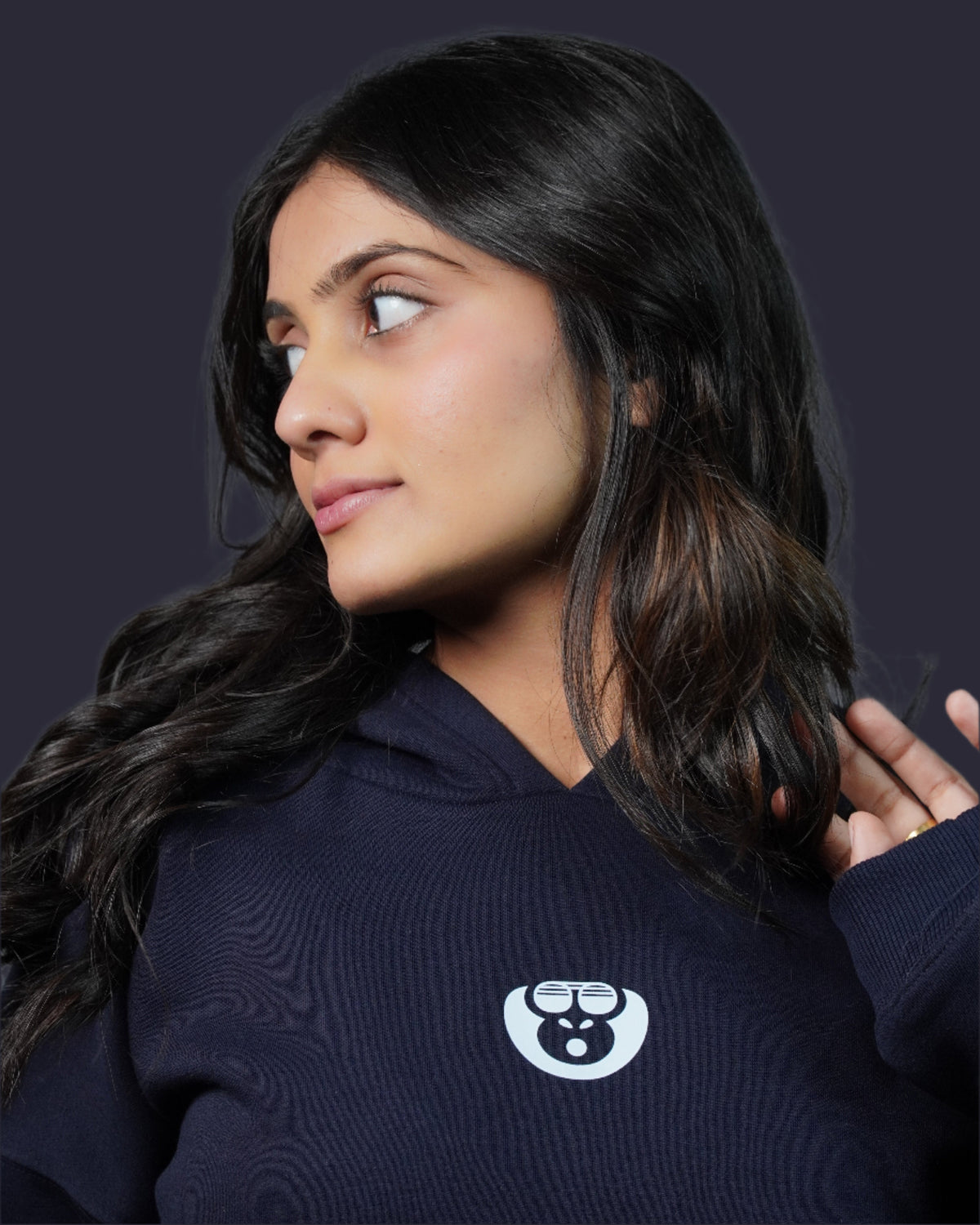 Indigo Charm Crop Hoodie